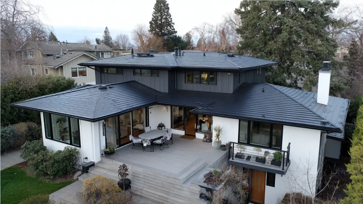 Finished roof and exterior renovation on a two story home