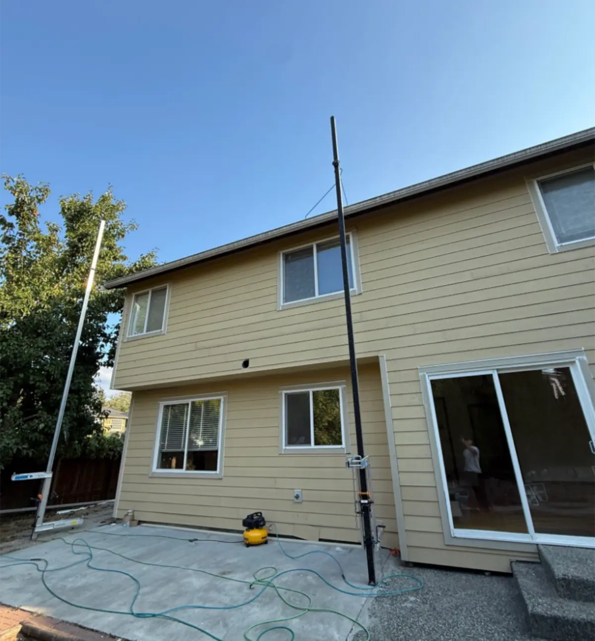 Side elevation of home showing exterior wall