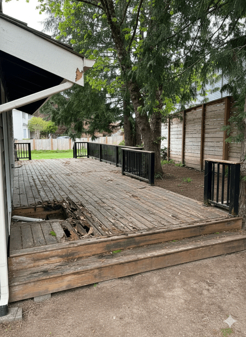 Before - Rotted deck needing repair